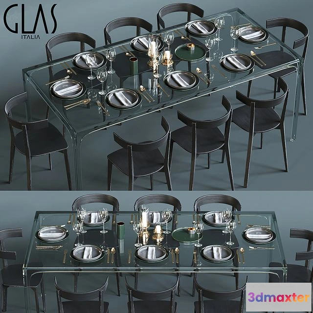 1563819 - Glas Italia table set 3D Max