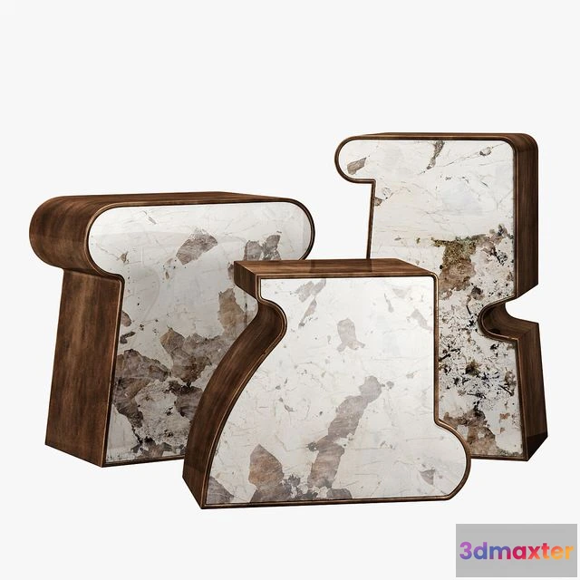 1566348 - Kelly Wearstler ternion traid tercet side table 3D Max