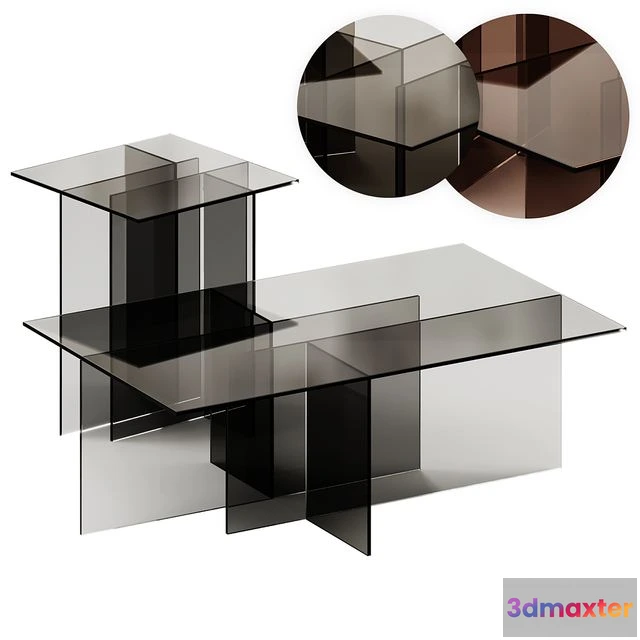 1566412 - Westwing Collection Anouk Glass Side and Coffee Table 3D Max