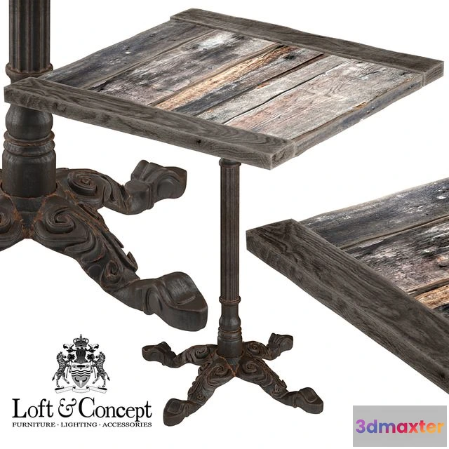 1566830 - Vintage restaurant table square 3D Max