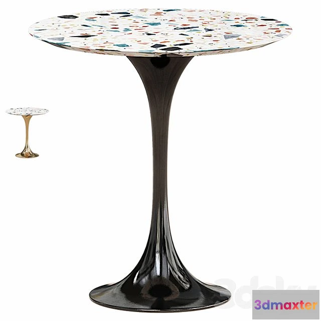 1567510 - Jedison 20 Round Terrazzo Side Table In Gold Terrazzo 3D Max