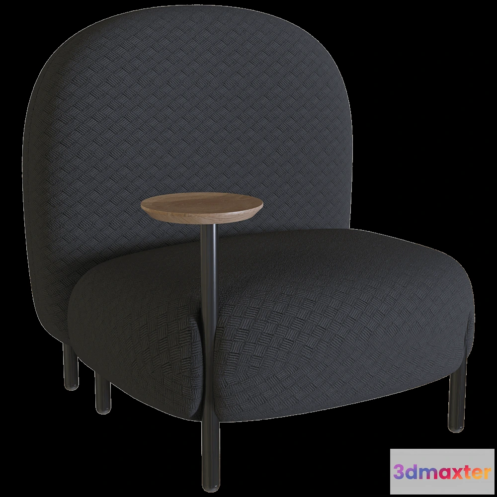 1636844 - Annud - Lounge chair Balloon with integrated side table 3D Max