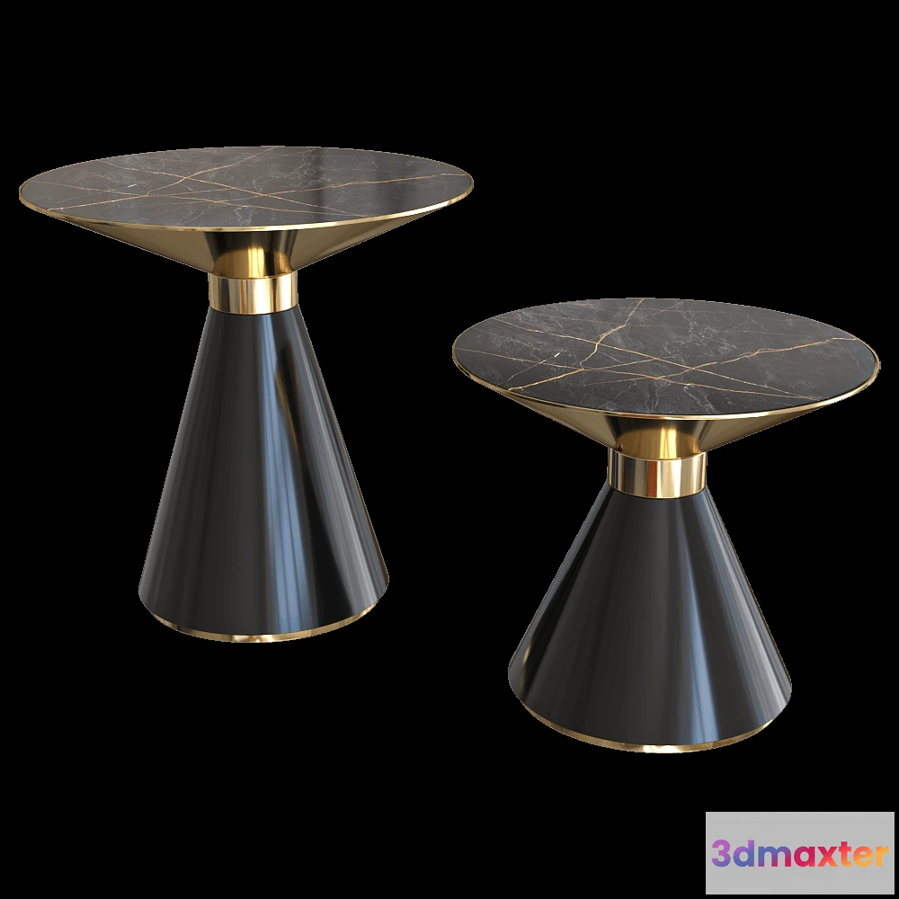 1638888 - Inedito - Asnaghi - Set of 2 side tables Crono 3D Max
