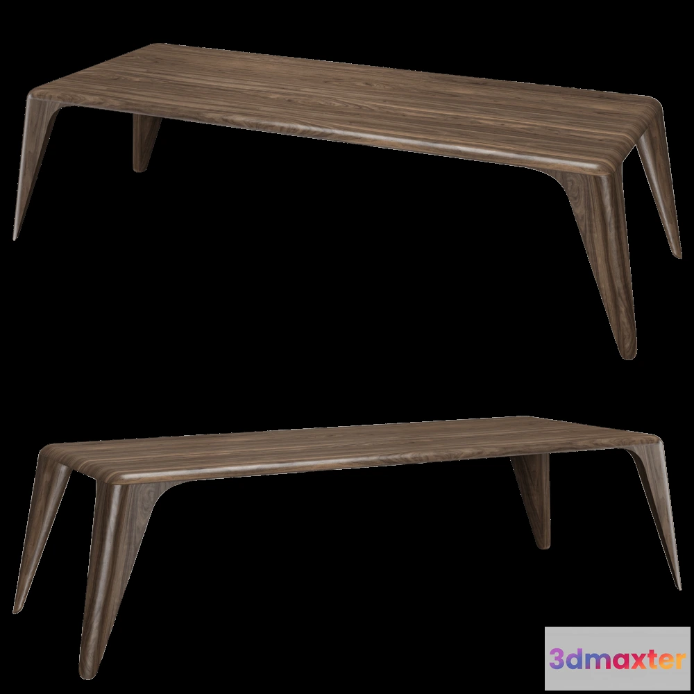 1639666 - Mozea - Dining table Boomerang wooden 3D Max
