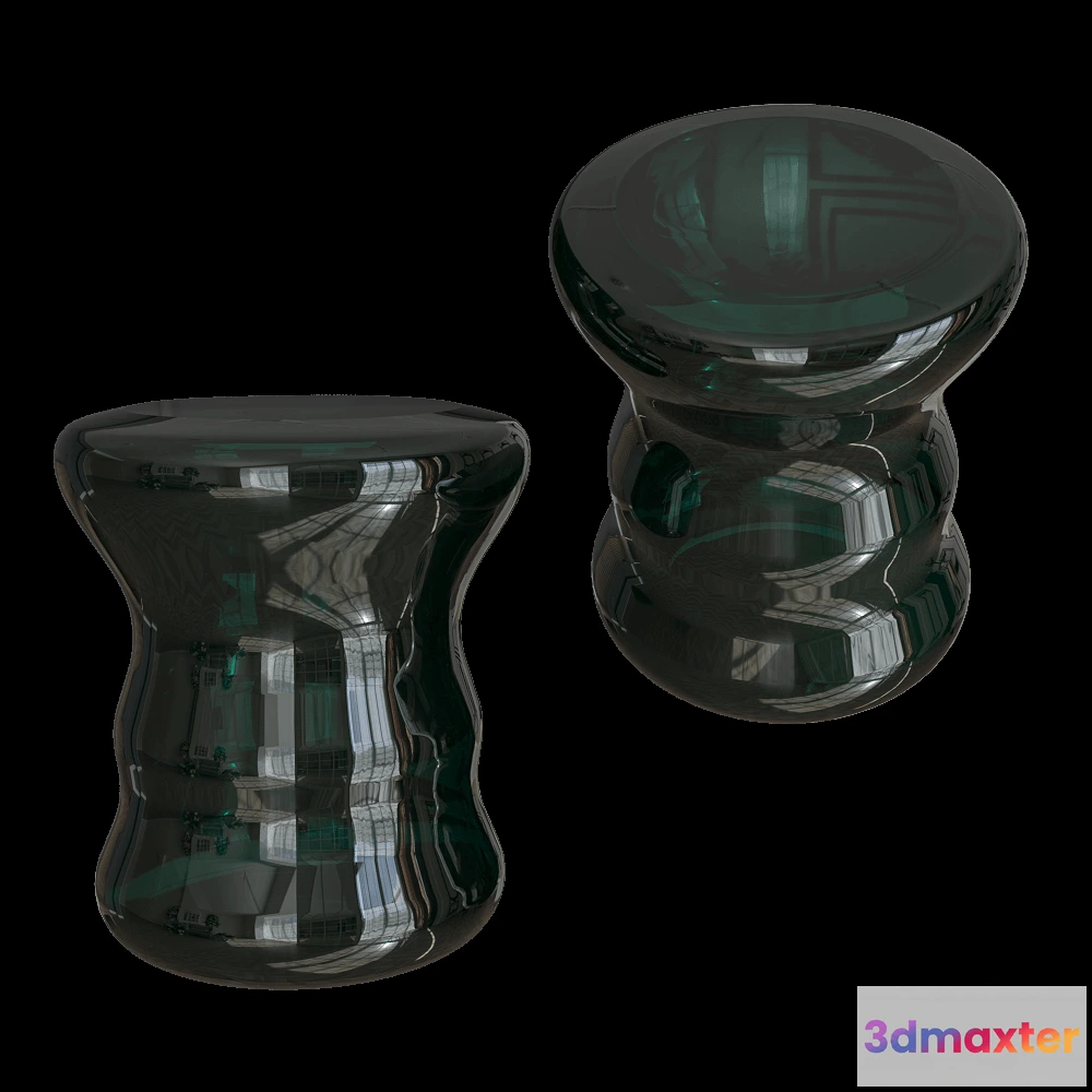1640220 - Serax - Stoolside table Organic green Pawn 3D Max