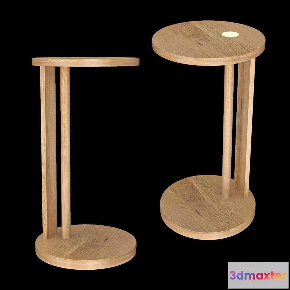 1640226 - Serax - Side table L with LED light oak light brown Aura 3D Max