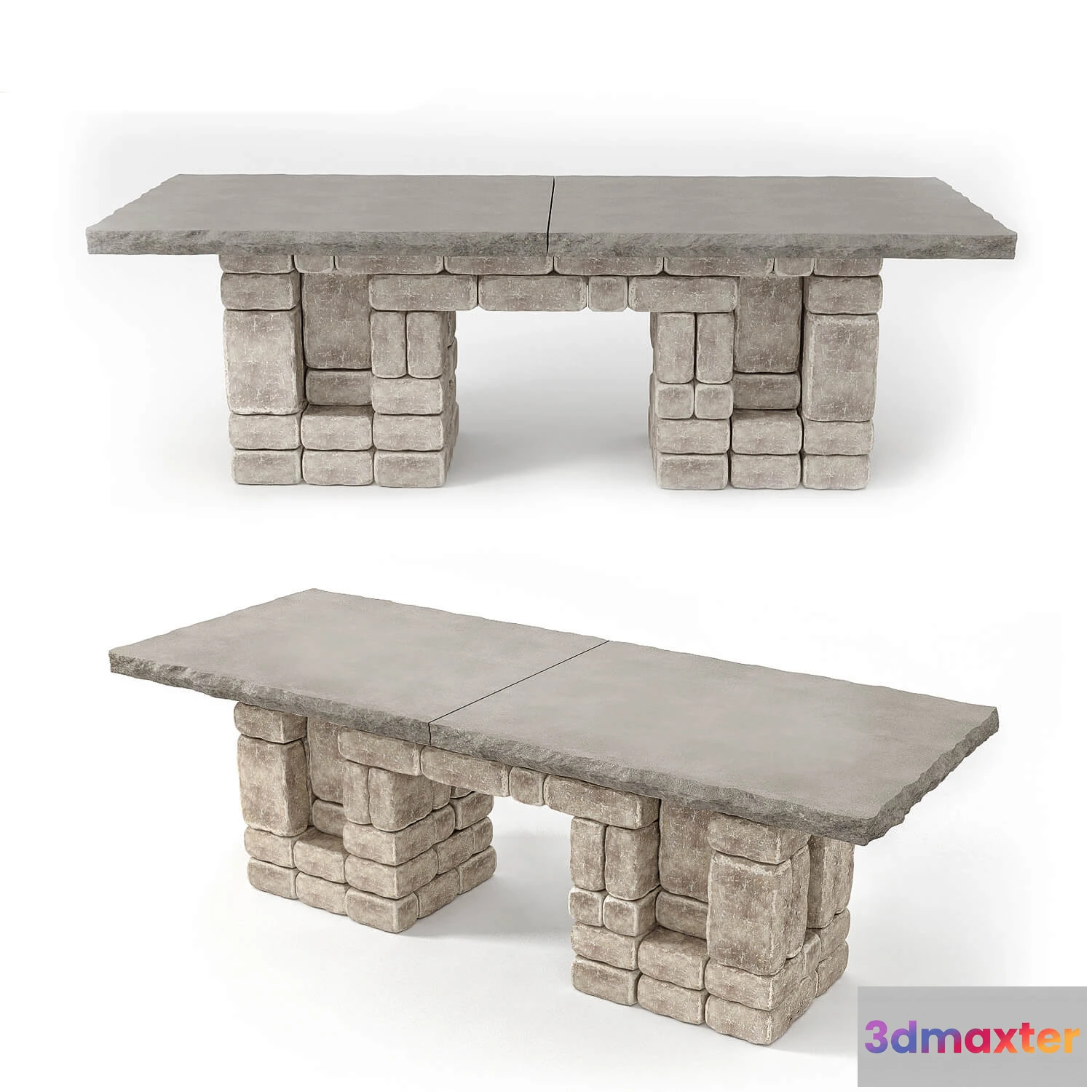 1640882 - furniture - Stone table 006 3D Max