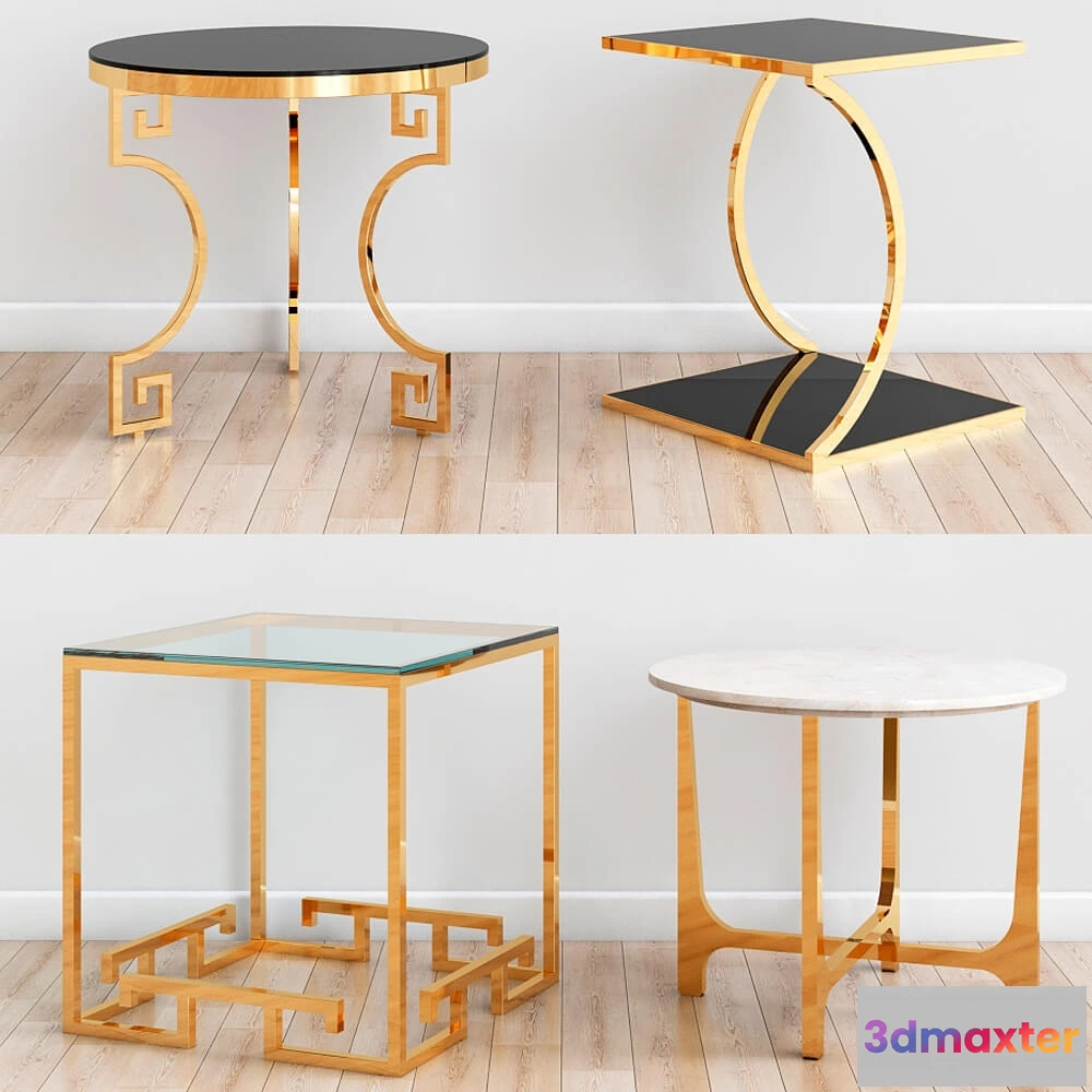1641036 - furniture - Gold side tables 2 3D Max