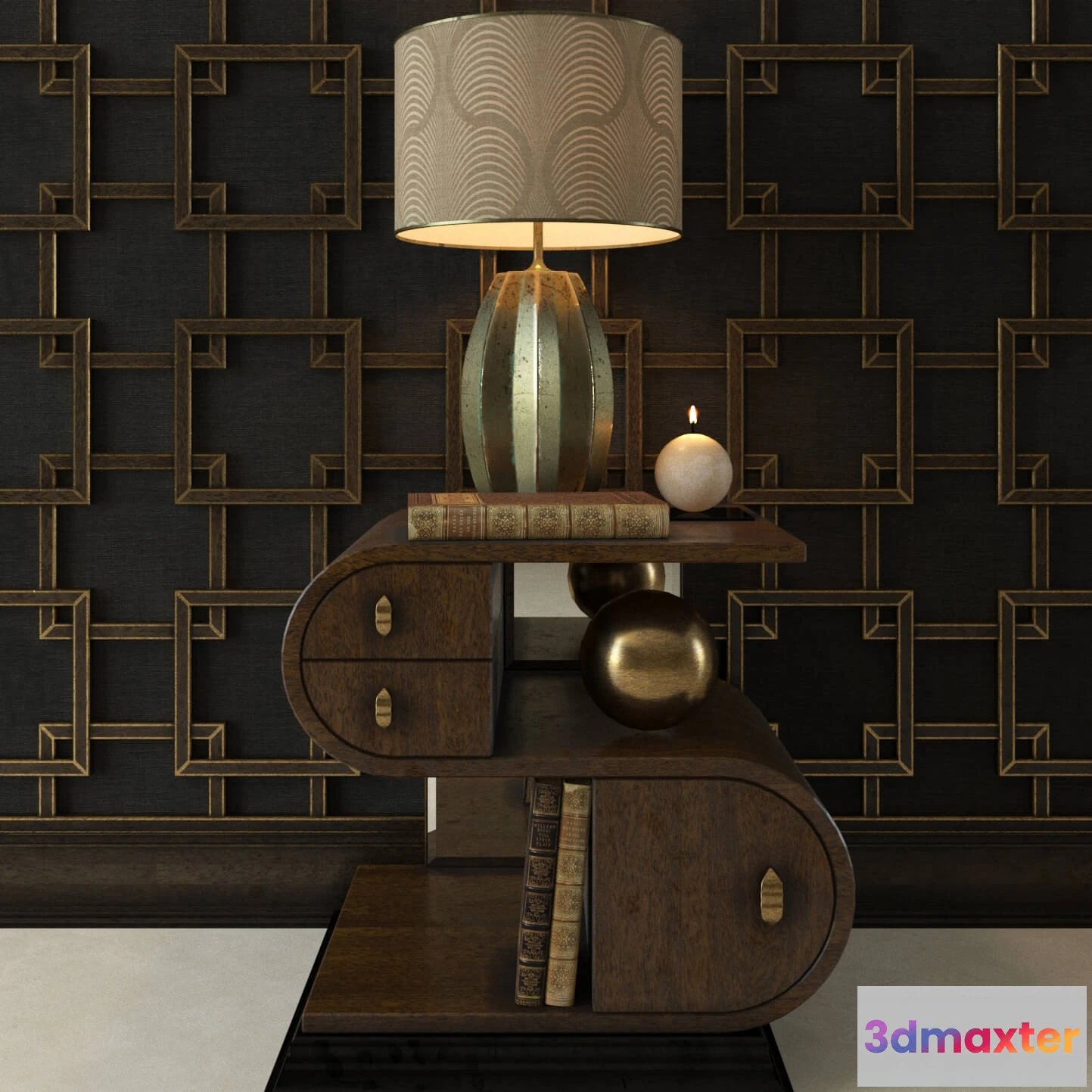 1641256 - furniture - Decorative set with bedside tables 3D Max