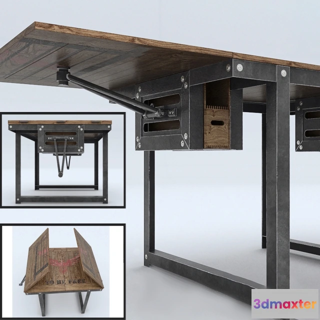 1641554 - furniture - Dining table convertible Phoenix 3D Max