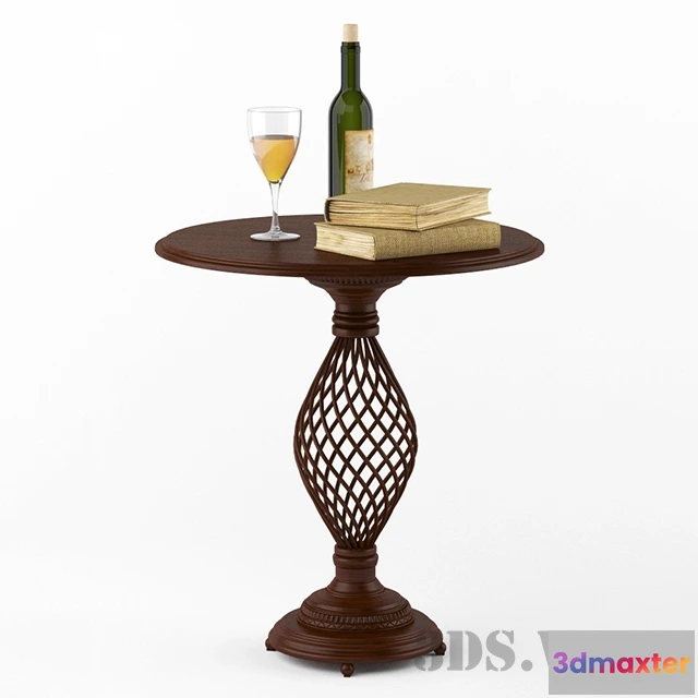 1641798 - furniture - Round tea table with wine 3D Max