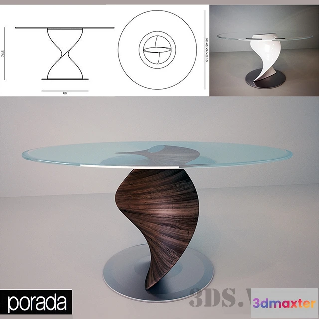 1642044 - furniture - Round dining table Porada Elika 3D Max