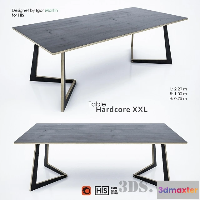 1642210 - furniture - Hardcore XXL table 3D Max