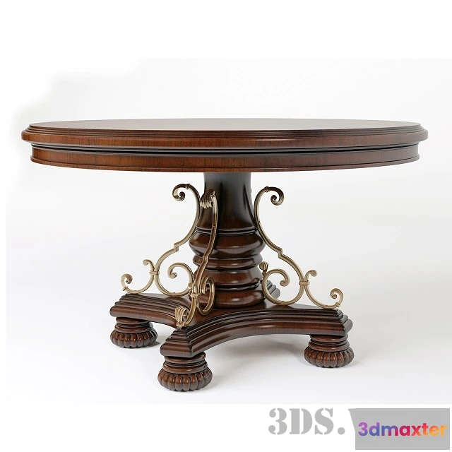 1642482 - furniture - Classic round table with patterns 3D Max