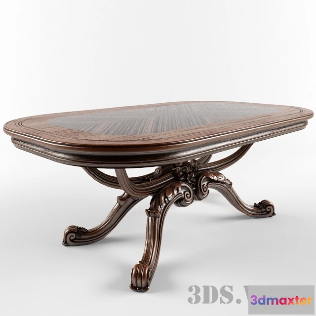 1642488 - furniture - Classic table with rounded edges 3D Max