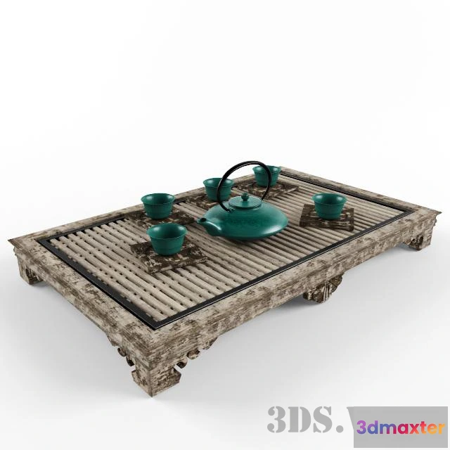 1642552 - furniture - Japanese low table with tea set 3D Max