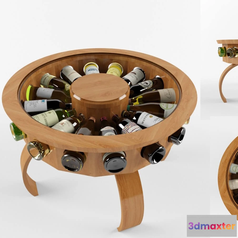 1642850 - furniture - Table with stand for wine 3D Max