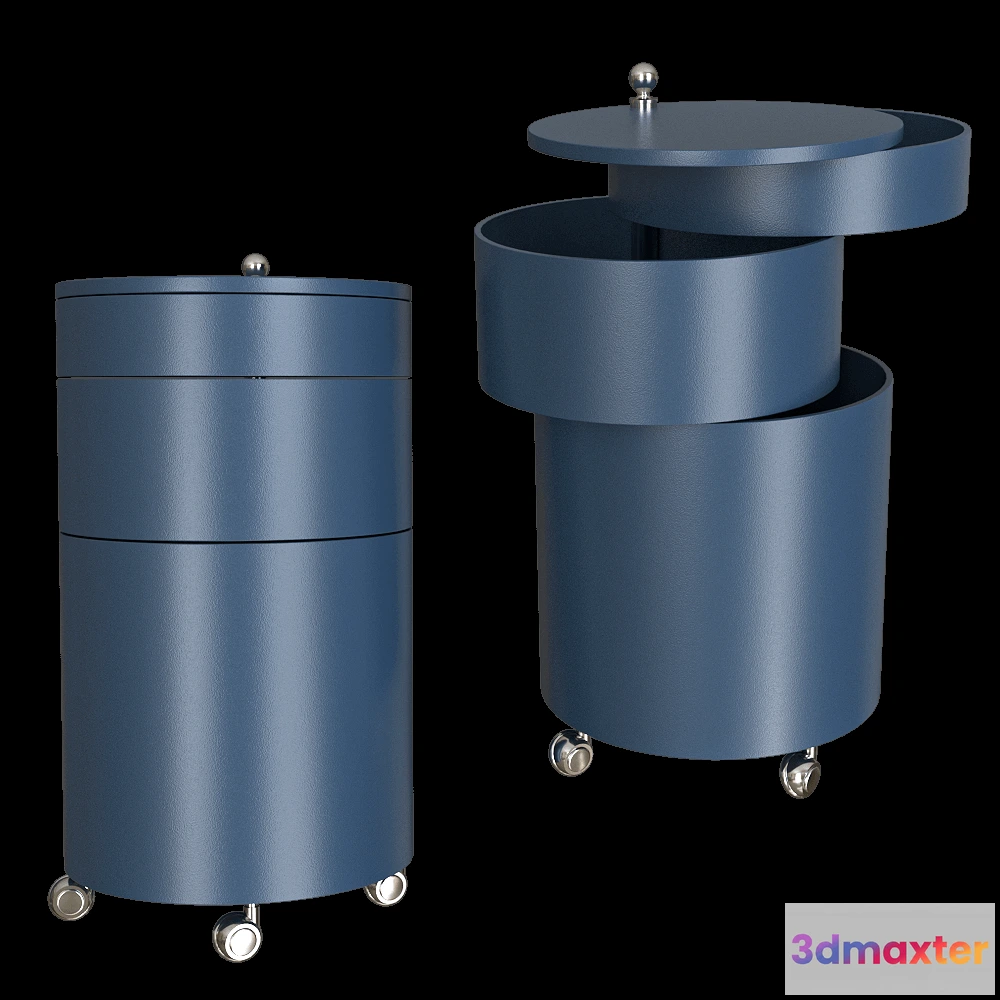 1642888 - Verpan - Adaptable side table and mobile storage unit Barboy 3D Max