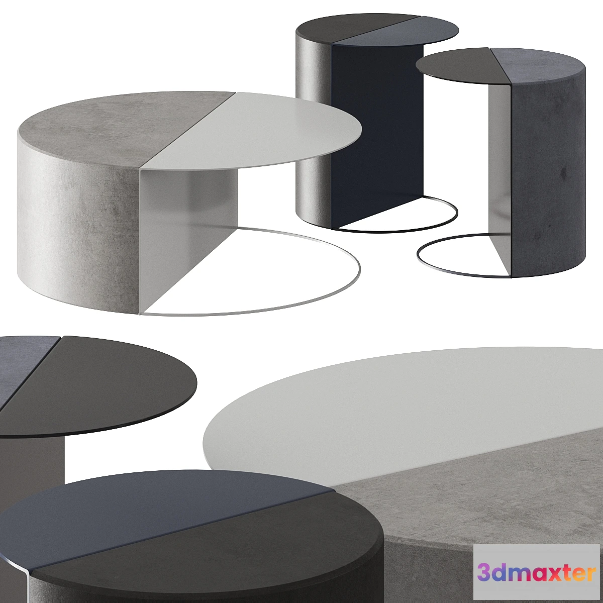 543003 - Forma & Cemento Normann Side & Coffee Tables