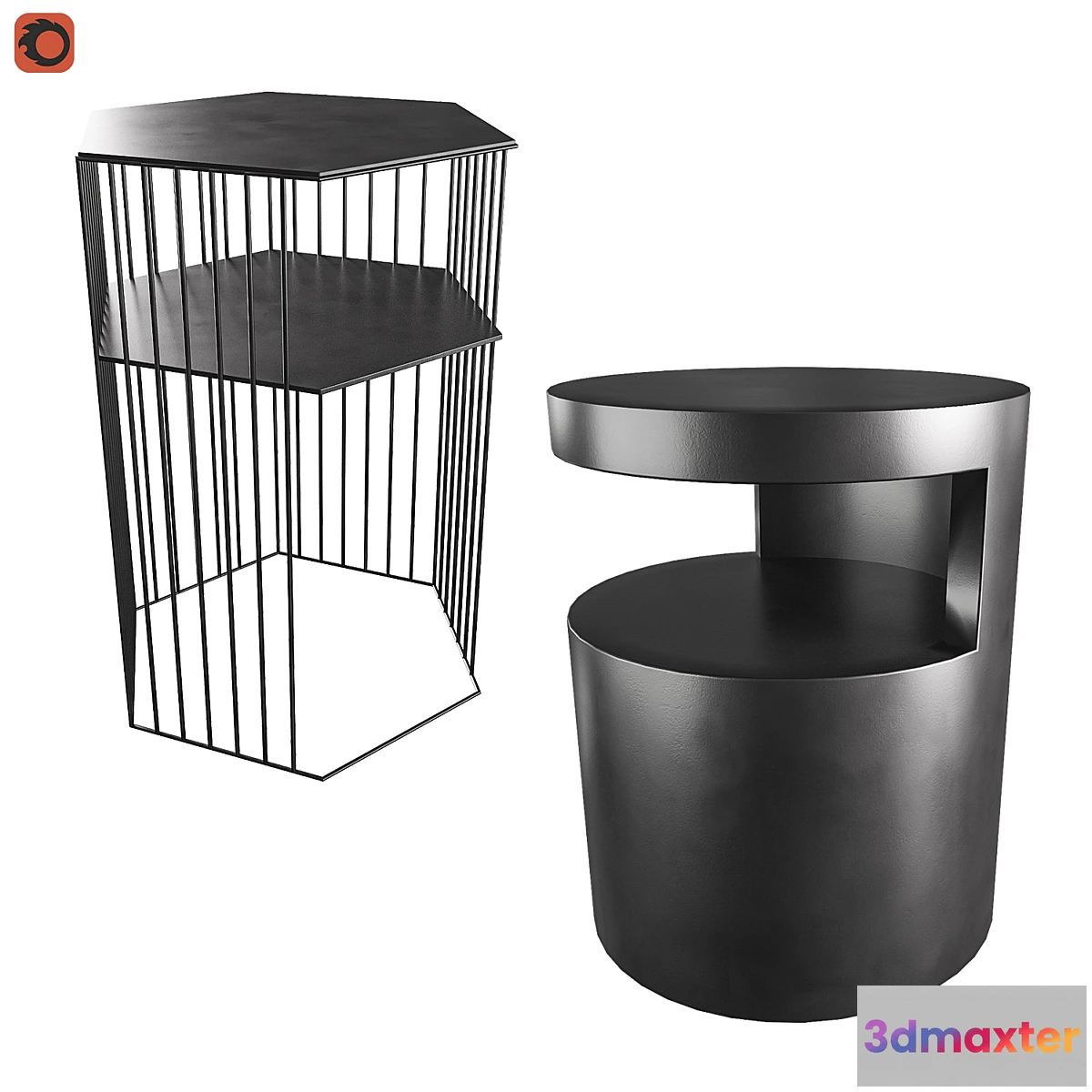 560707 - Curbstone metal Topim bedside table Newark La Redoute