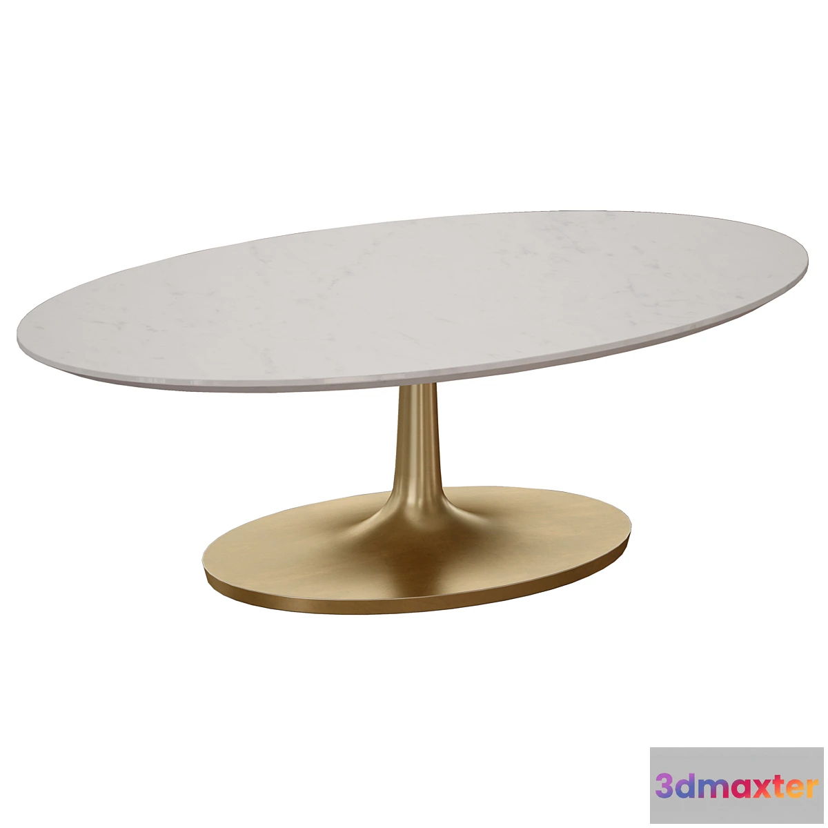 560879 - Nero White Marble Oval Coffee Table (Crate and Barrel)