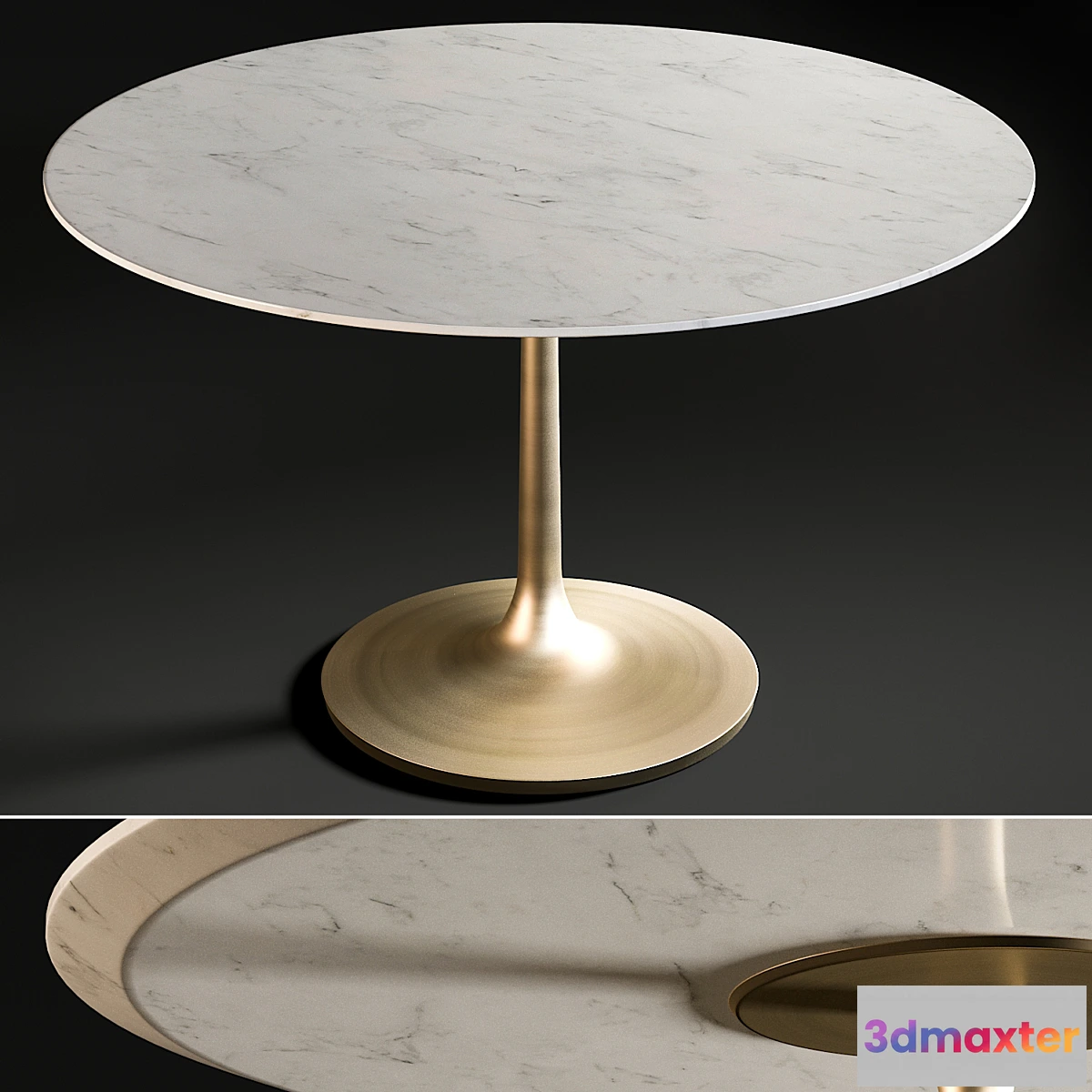 560993 - Nero White Marble Dining Table