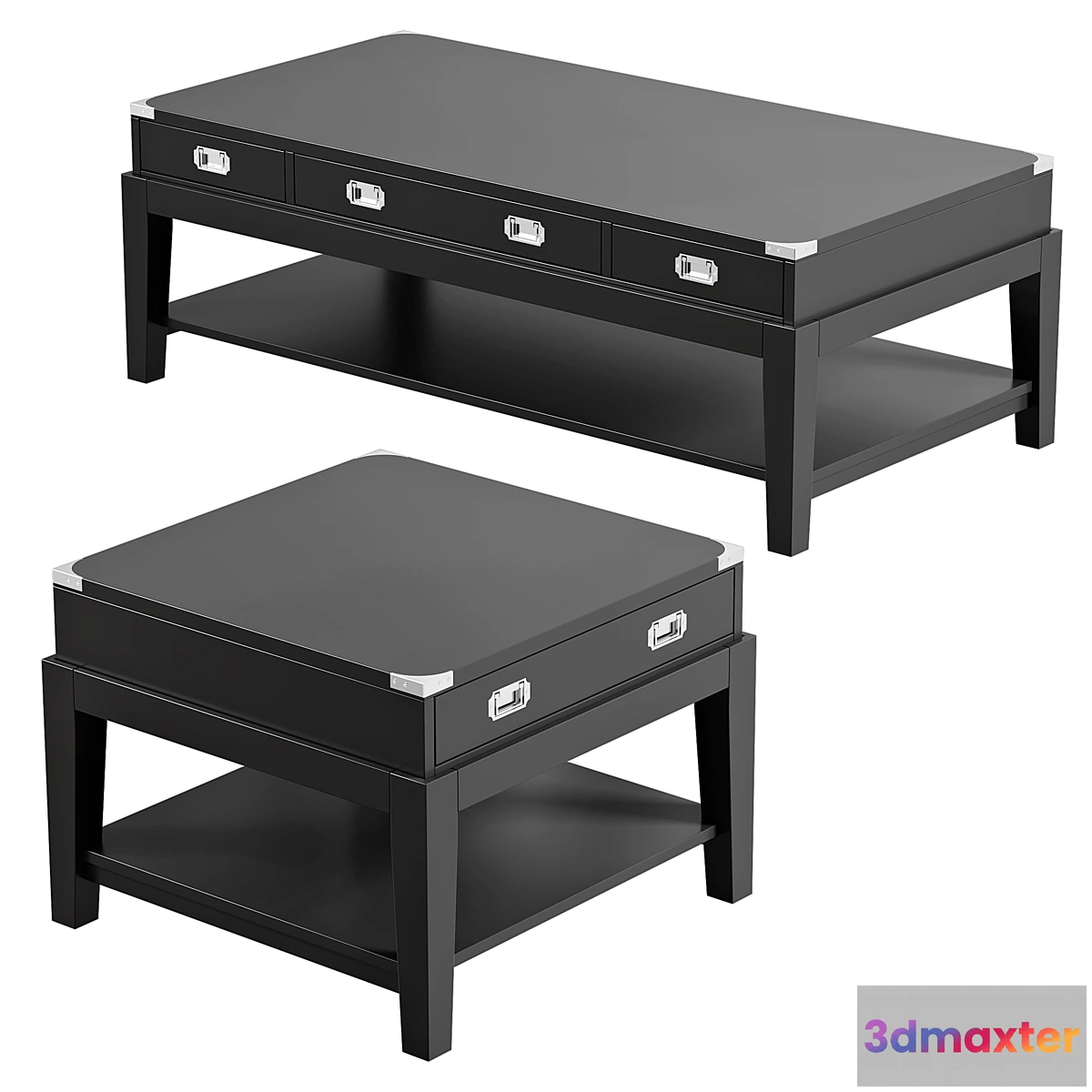 561121 - EICHHOLTZ coffee and side table MILITARY