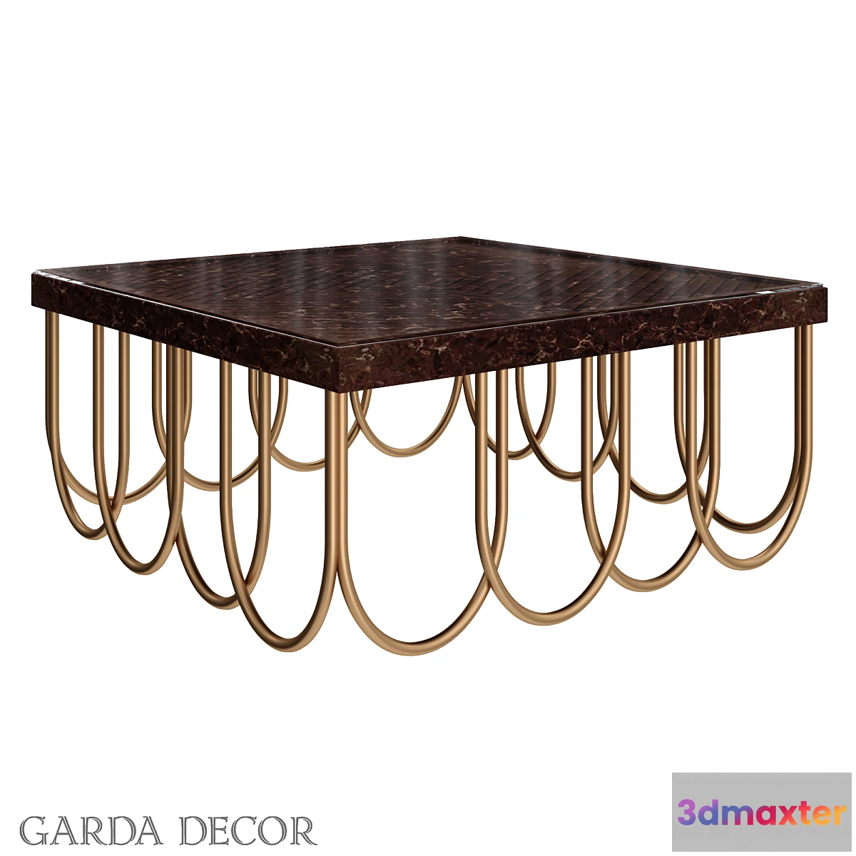 561481 - Journal Table Square Cherry-Gold ART-2706-CF Garda Decor