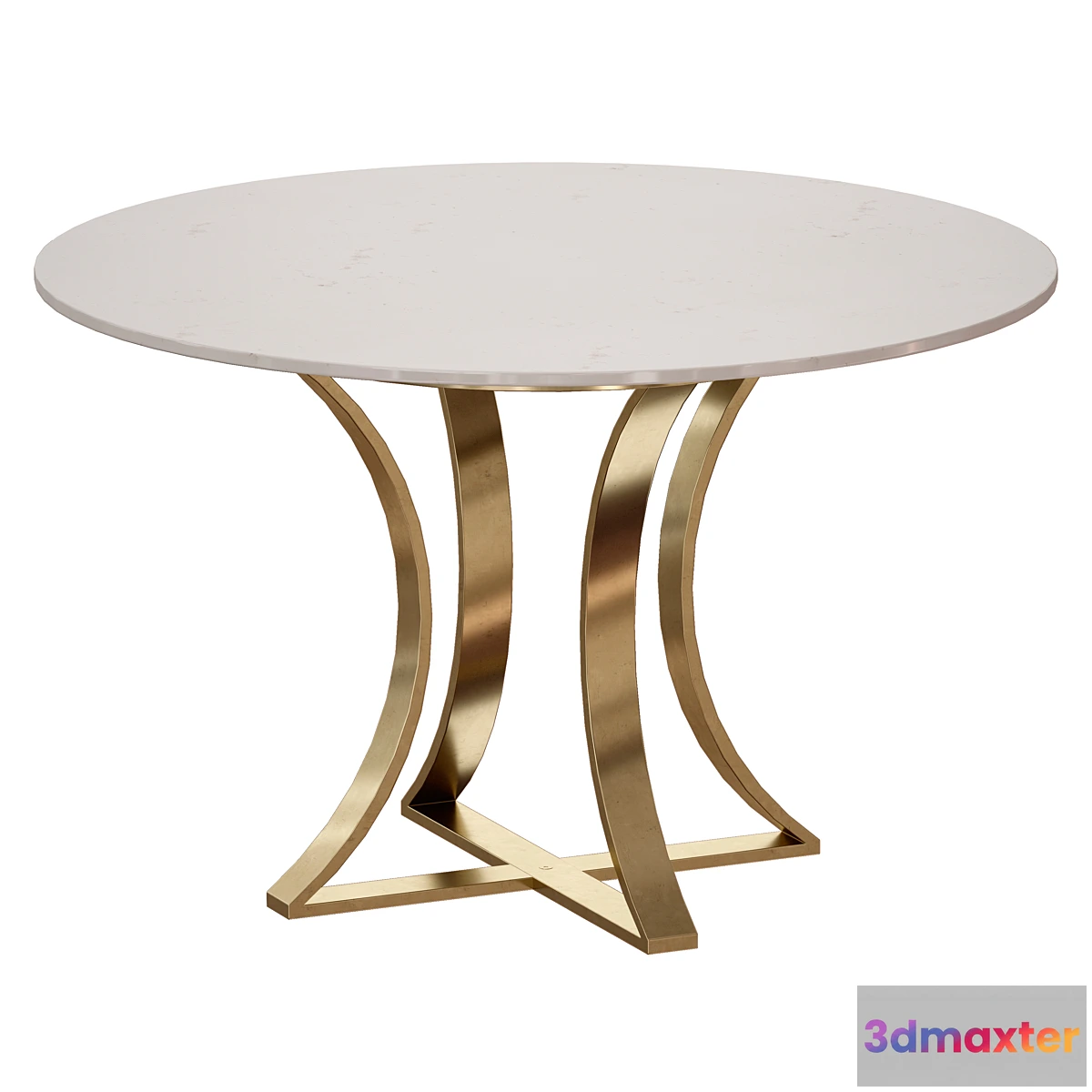 561541 - Damen 48 “White Marble Top Dining Table (Crate and Barrel)