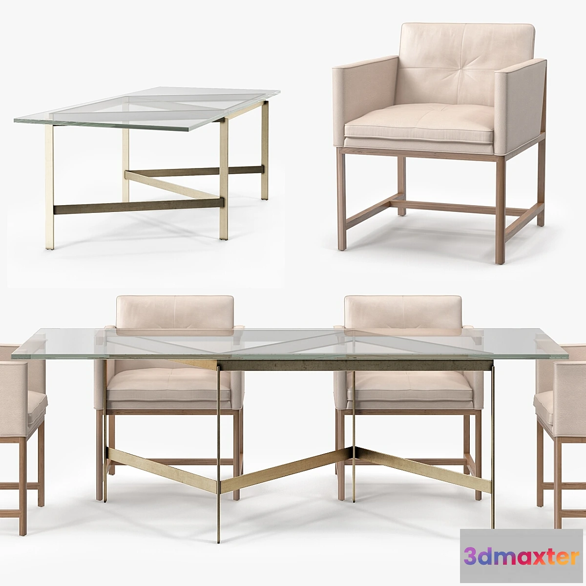 584776 - BassamFellows Plank Dining Table & Dining Side Chair