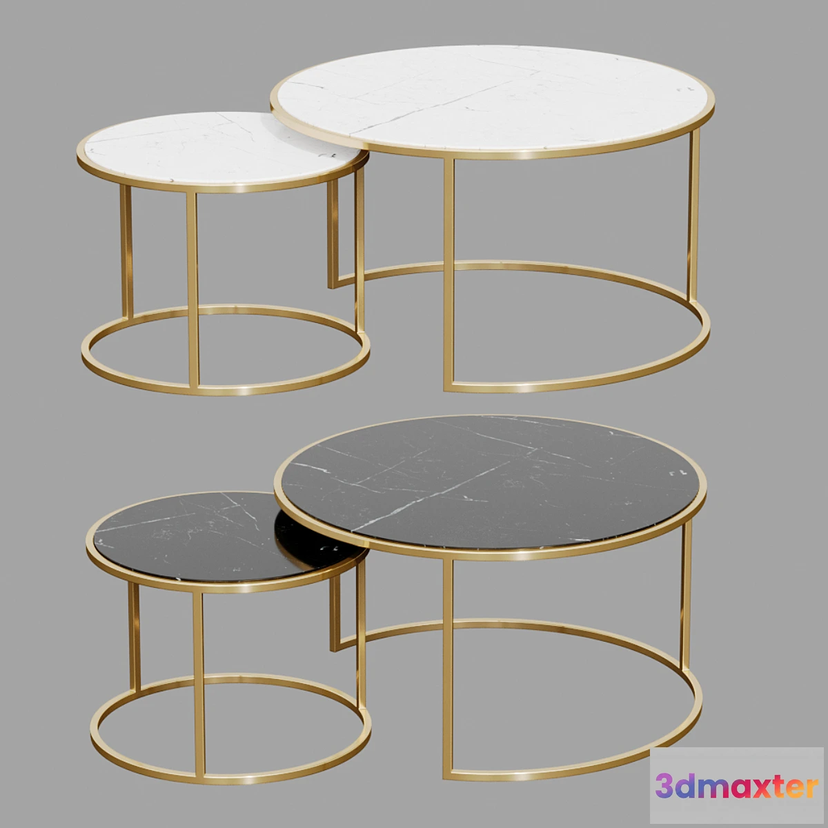 588002 - Marmor Beistelltisch Set Nena