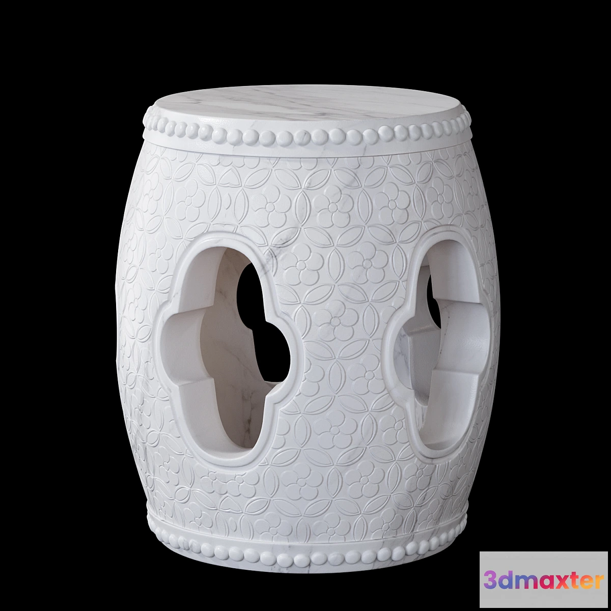 602411 - Carved table _ chair in marble