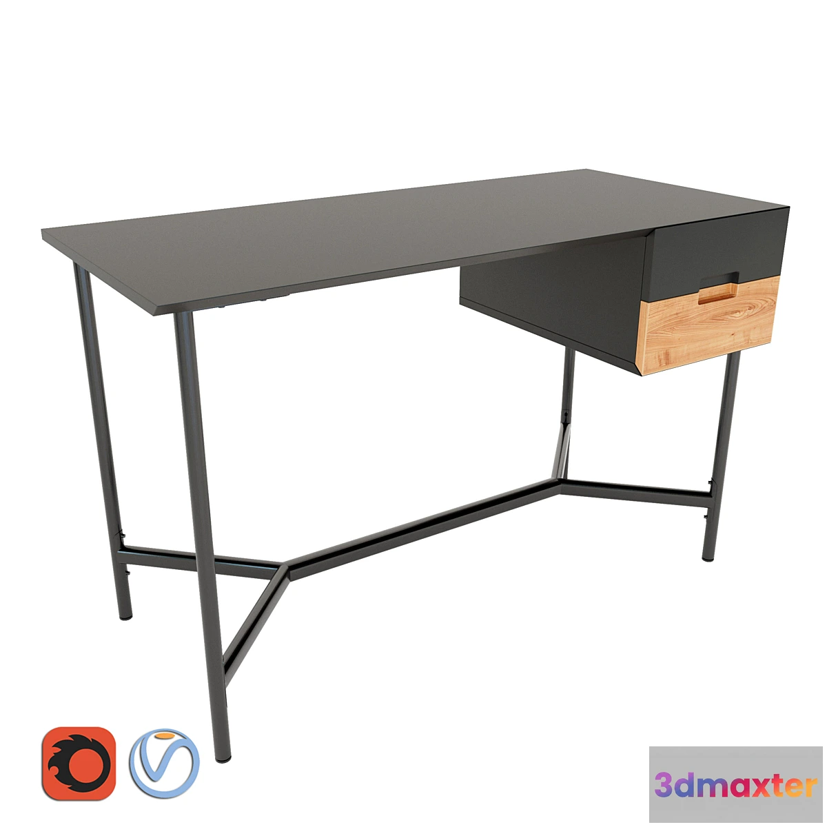 603097 - Writing desk with 2 drawers LORA