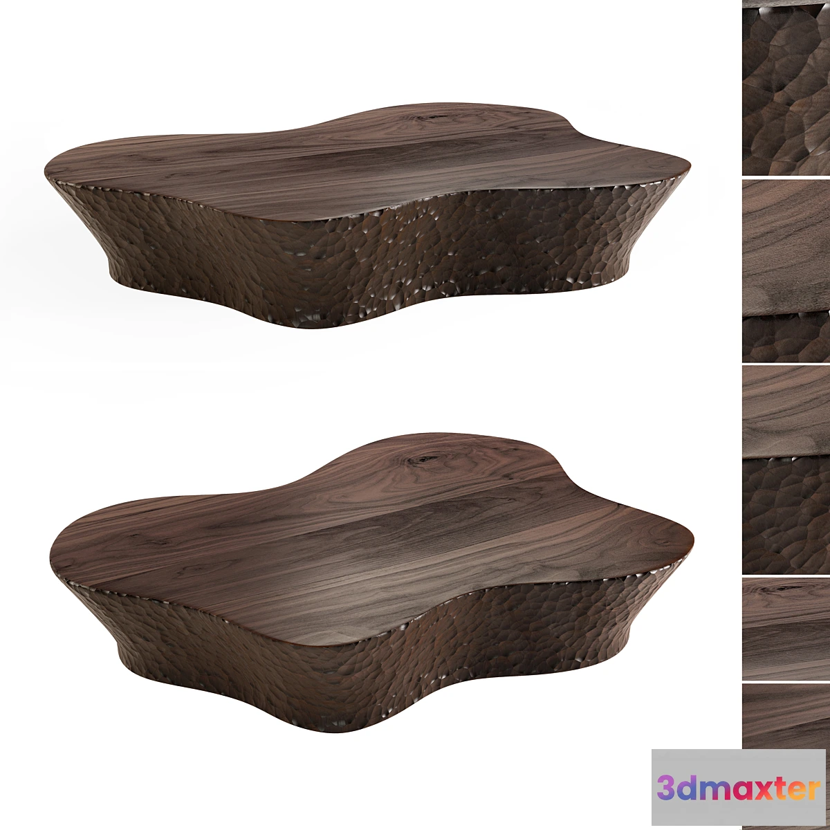 607285 - Coffee Table SSU 02 with Hammered Wood