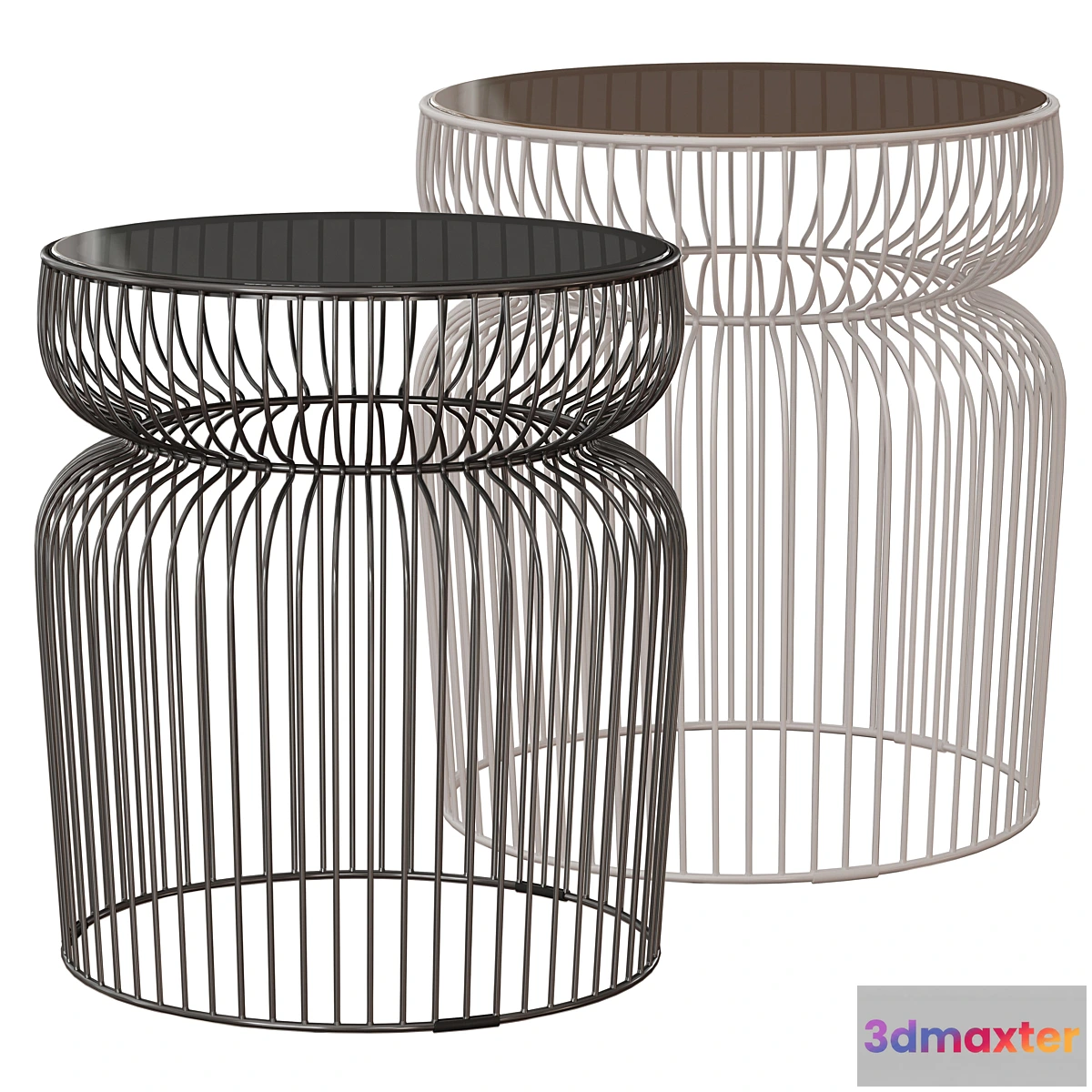 607321 - Spoke Glass Metal End Table (Crate and Barrel)
