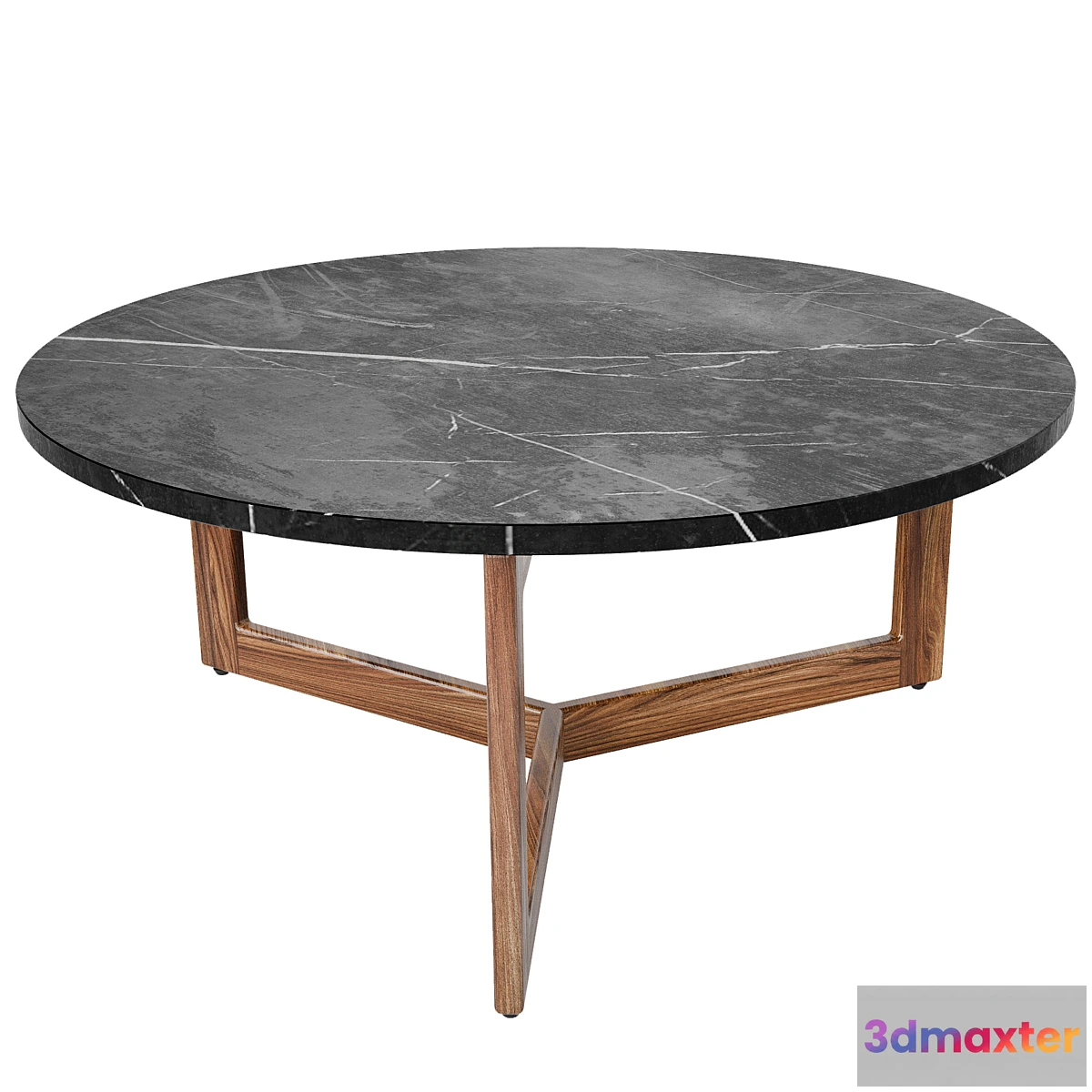 607453 - MARBLE & WOOD COFFEE TABLE