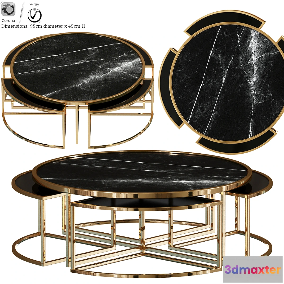 607479 - Padova 5 Piece Coffee Table Set