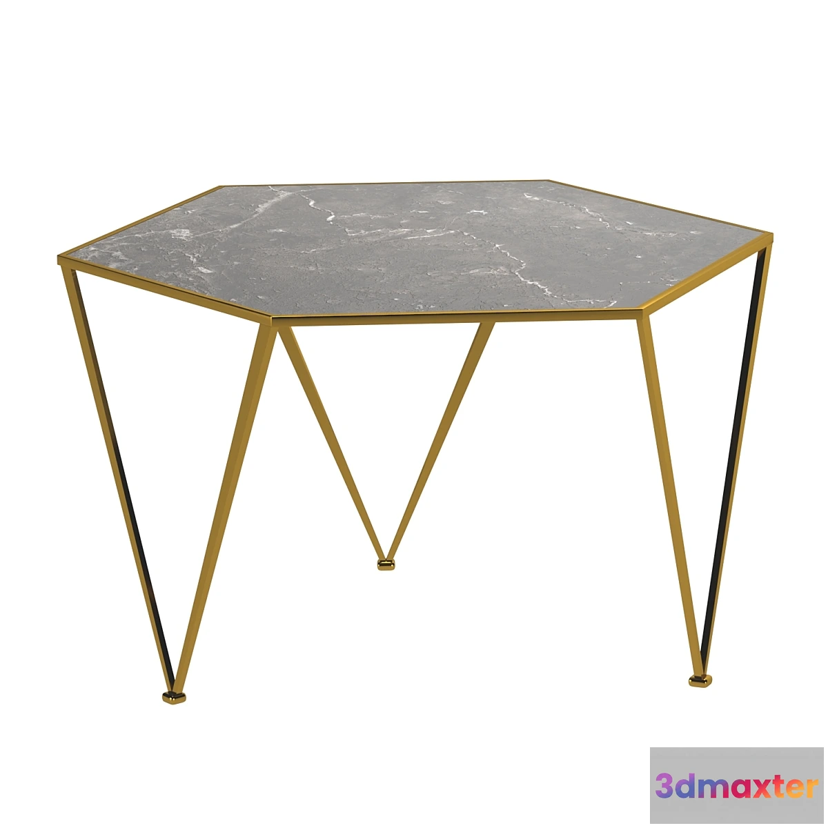 607577 - Side table Hexagon Marble Countertop