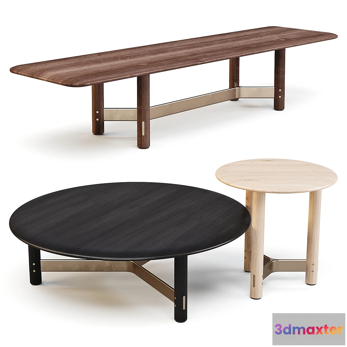 607729 - District Eight Stilt - Coffee Tables Set 01