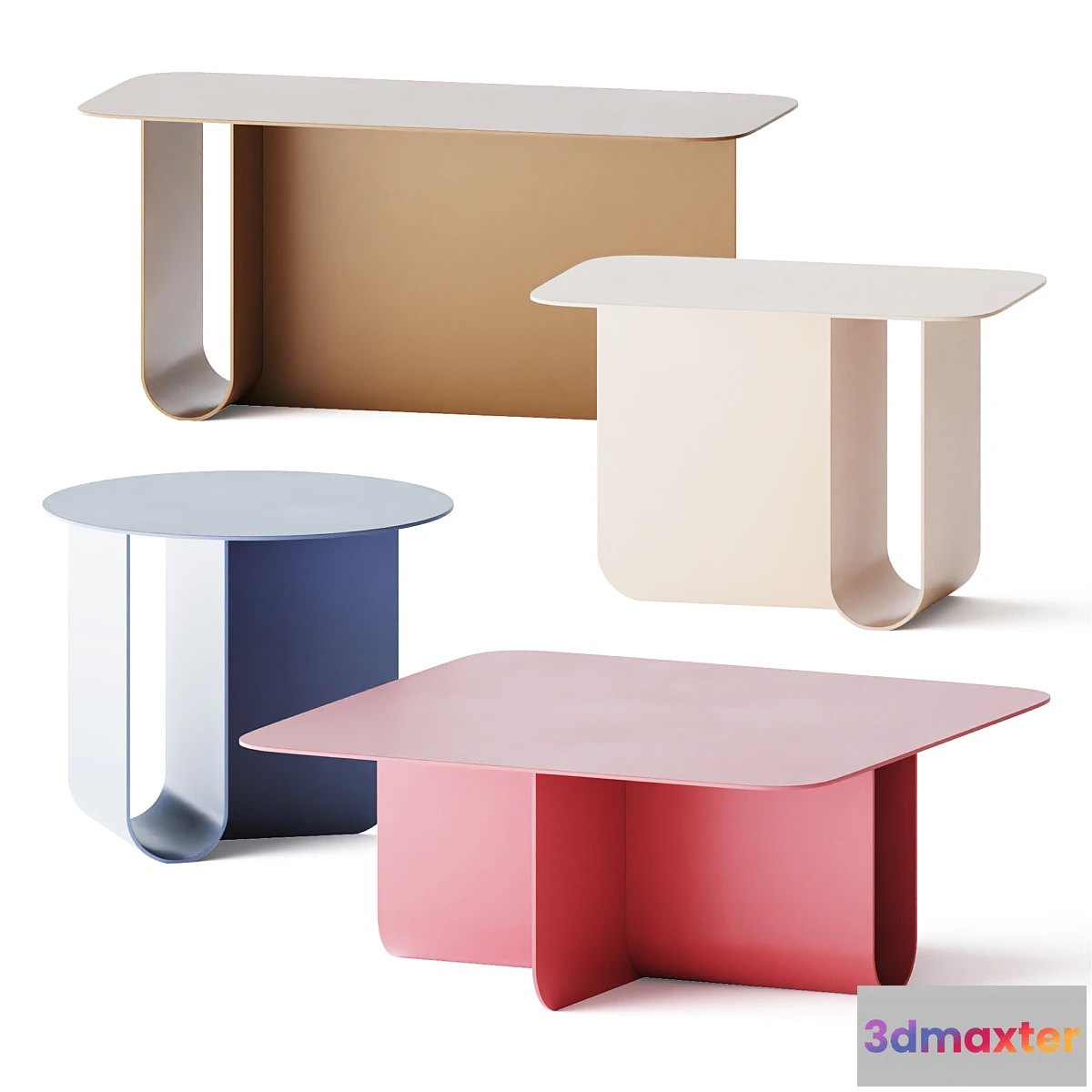 607785 - U Aluminum coffee table by La Cividina