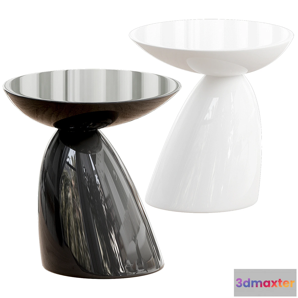 608047 - Oval End Side Table in Black by Mod Decor