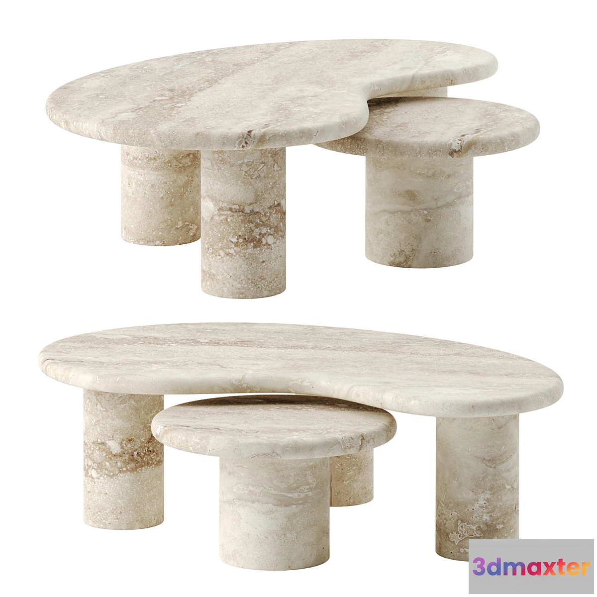 608253 - TRAVERTINE PUDDLE coffee table by Anna Karlin