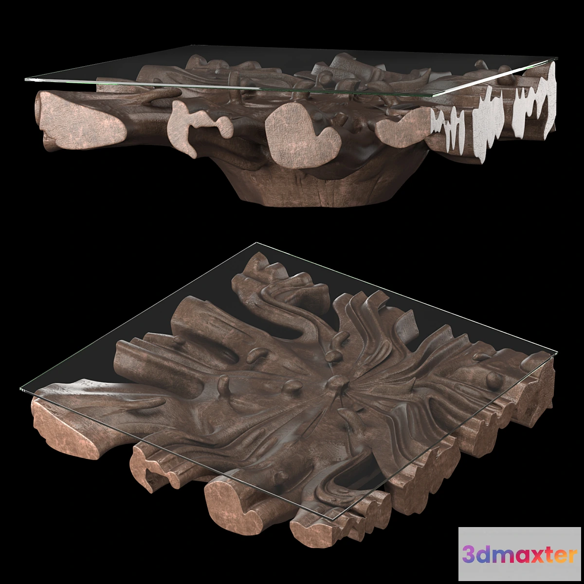 608309 - CAST ROOT SQUARE COFFEE TABLE - 48