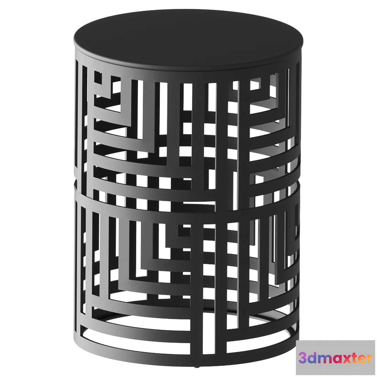 608319 - Athes Black Metal Cutout Side Table Coffee Table Coffee Table Coffee Table