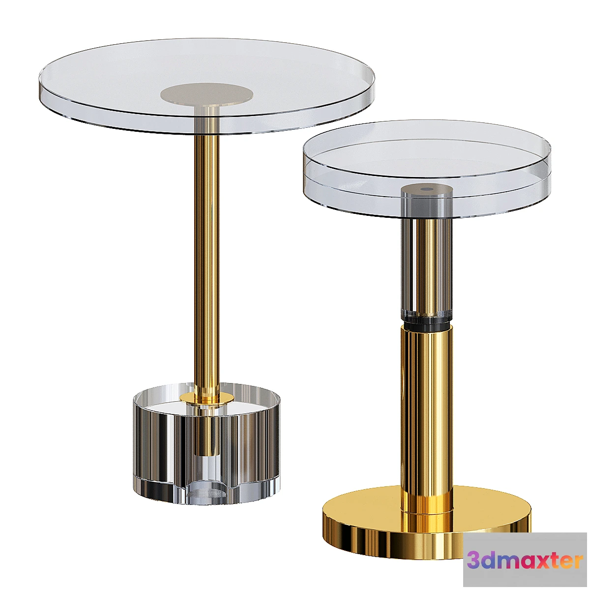 608613 - John-Richard Collection Crystal and Brass Martini Side Table