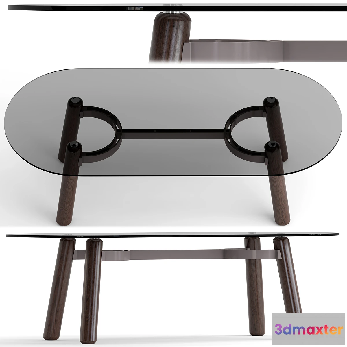 608617 - ARCO_wood and glass dining table