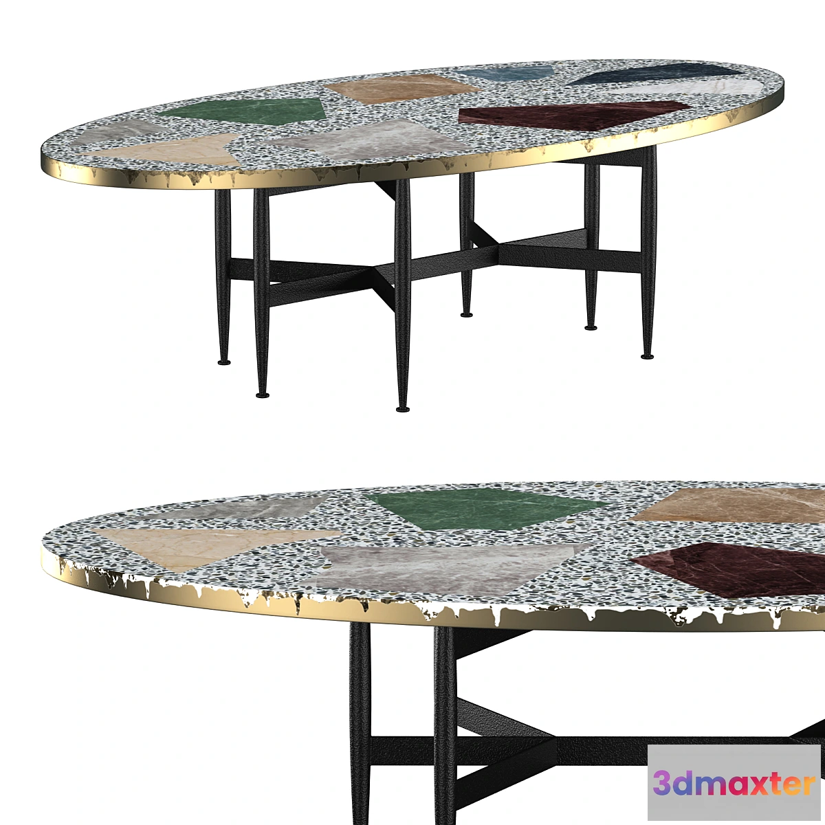 608657 - Gold Beam Dining Table