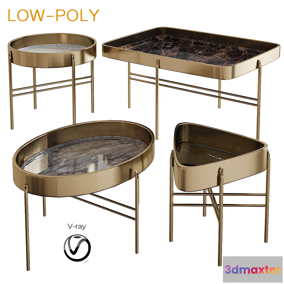 608953 - LILY TRAY Side Table Coffee Table (low poly)