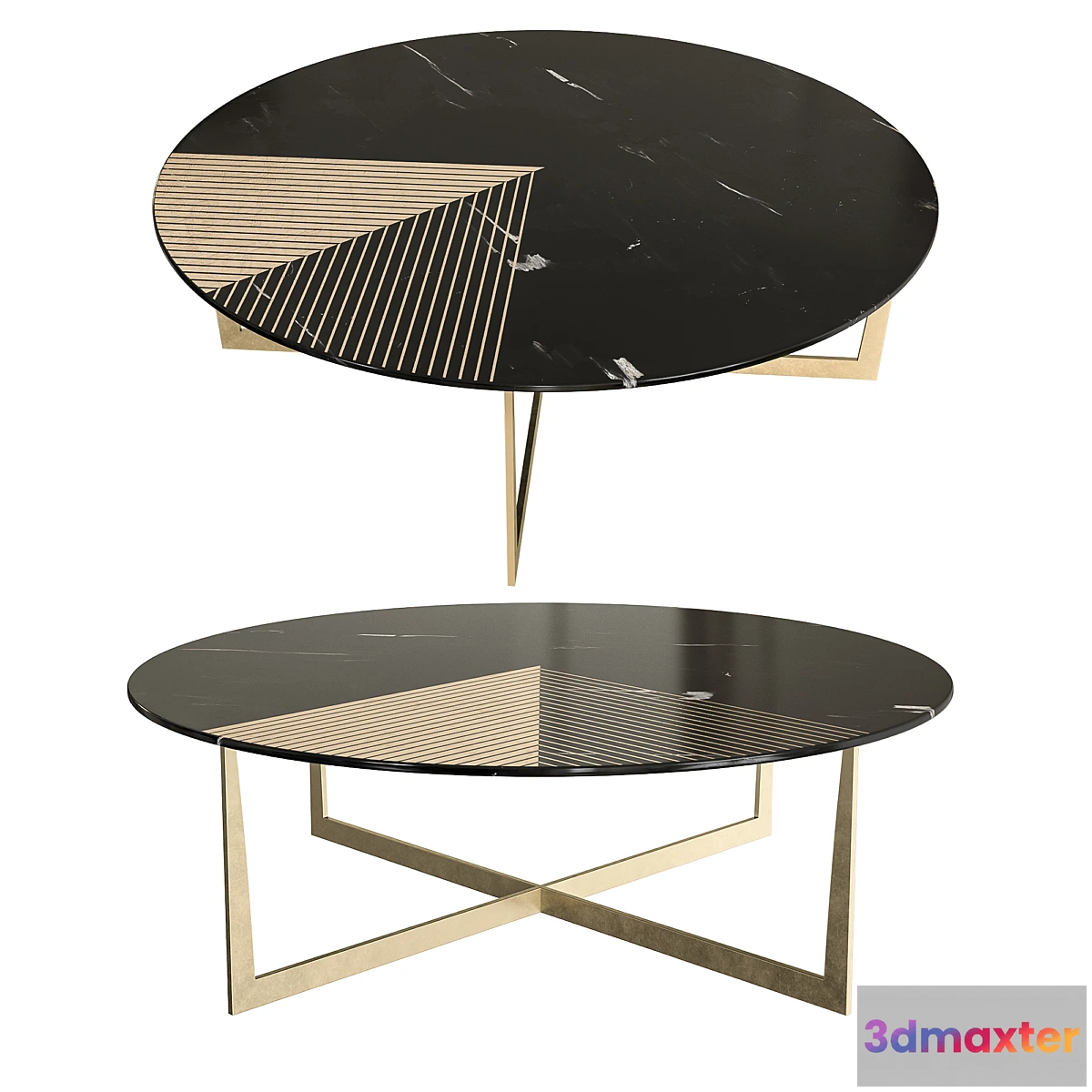 609007 - Alex Mint Gold Radius Coffee Tables