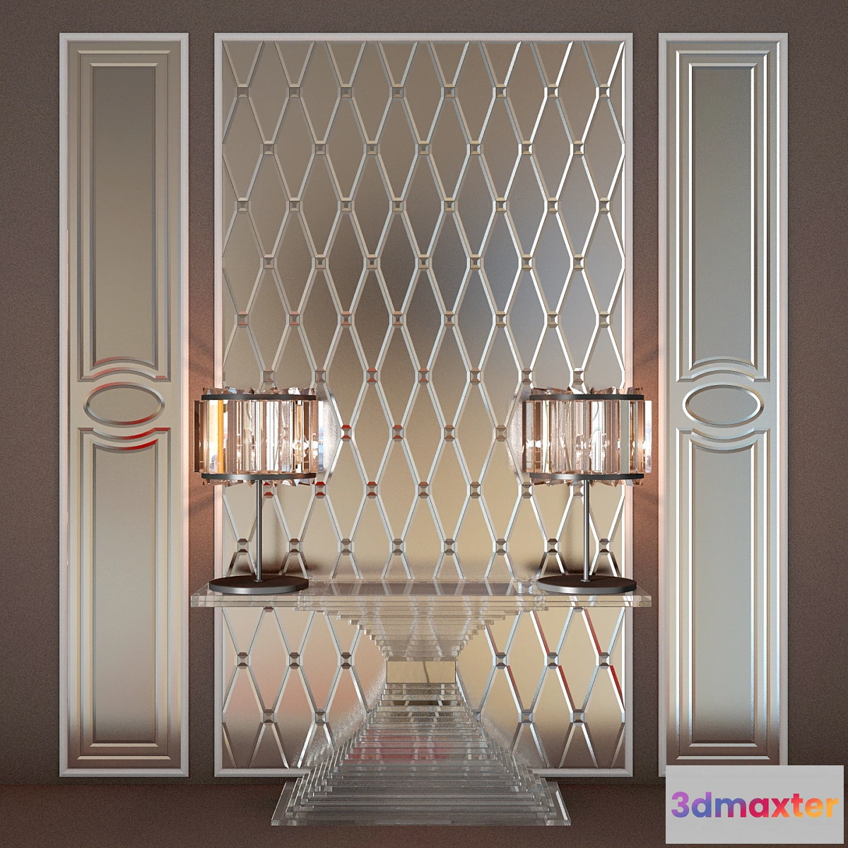 668839 - HOME CONCEPT console mirror facets table lamp